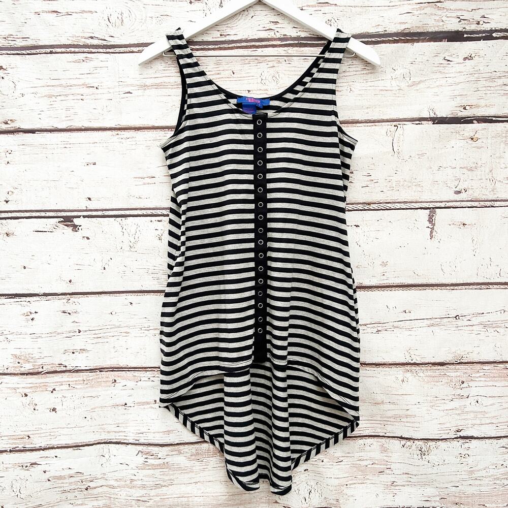 TWIGGY LONDON Black and White Stripe Sleeveless Top Sz S
